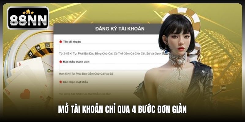 Mở tài khoản chỉ qua 4 bước đơn giản 